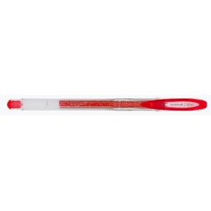 CANETA GEL GLITTER SPARKLING SIGNO VERMELHA UNI-BALL