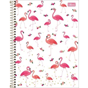 CADERNO UNIVERSITÁRIO CAPA DURA 80FLS ALOHA FLAMINGO TILIBRA