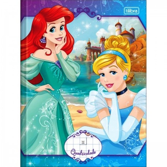 CADERNO 40FLS QUADRICULADO CAPA DURA BROCHURA PRINCESAS TILIBRA