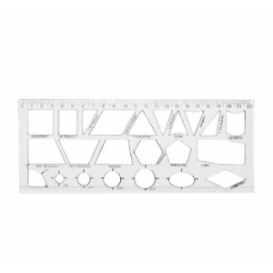 RÉGUA GEOMETRICA 22CM WALEU