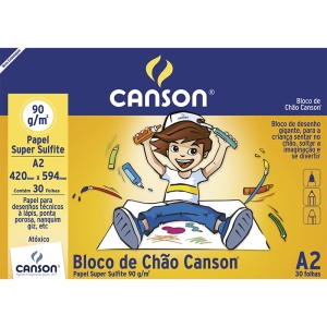 BLOCO DE CHÃO BRANCO A2 90G/M² COM 30 FOLHAS CANSON