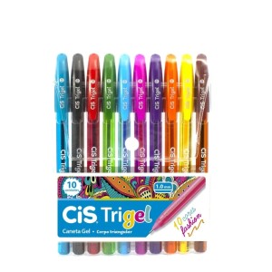 CANETA EM GEL 10 CORES TRIGEL FASHION CIS