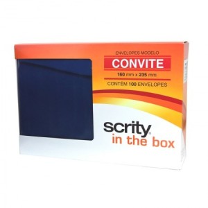 ENVELOPE CONVITE 160x235 80G PORTO SEGURO AZUL ESCURO CAIXA C/100 UNIDADES SCRITY