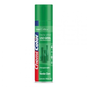 TINTA SPRAY VERDE CLARO 400ML 250G USO GERAL CHEMICOLOR BASTON