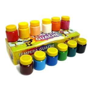 TINTA GUACHE COM 12 CORES ACRILEX