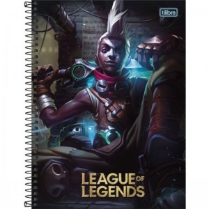 CADERNO 160FLS 10 MATÉRIAS CAPA DURA LEAGUE OF LEGENDS TILIBRA