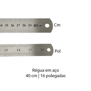 RÉGUA DE METAL 40CM LADO 1 16 POLEGADAS LADO 2 0740 APEX