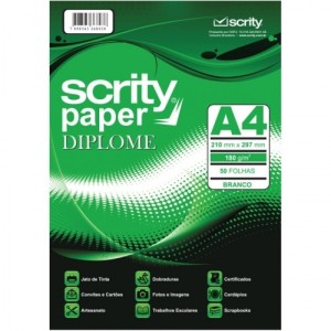 PAPEL A4 DIPLOMATA OPALINE 180 G/M² COM 50 FOLHAS SCRITY