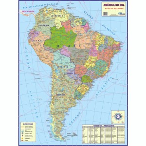 MAPA AMÉRICA DO SUL POLÍTICO E RODOVIÁRIO