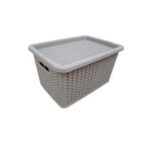 CAIXA ORGANIZADORA RATTAN 5L 26,2x19x14,3CM CINZA CONCRETO SÃO BERNARDO