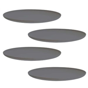 KIT 4 UNIDADES PRATO RASO GRANDE CINZA CONCRETO SÃO BERNARDO