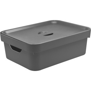 CAIXA ORGANIZADORA CUBE 36,5x27,5x13CM CINZA 10,5L CC350 OU