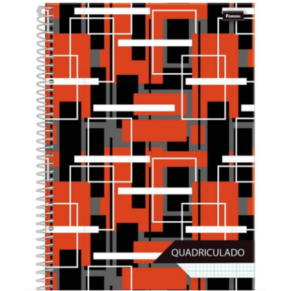 CADERNO UNIVERSITÁRIO CAPA DURA QUADRICULADO1CMX1CM 80FLS FORONI