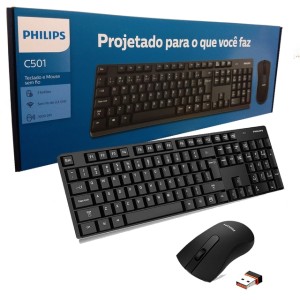 COMBO TECLADO E MOUSE WIRELESS C501 PHILIPS