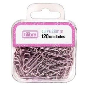 CLIPS 28MM GLITER COM 120 UNIDADES TILIBRA