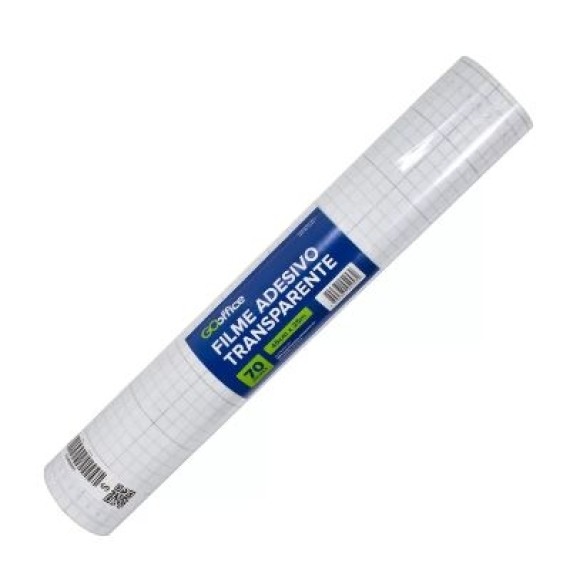 PAPEL ADESIVO CONTACT TRANSPARENTE 45CM X 25MTS 70 MICRAS GO OFFICE
