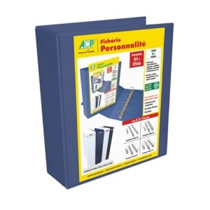 PASTA FICHÁRIO PERSONNALITÉ LOMBO 7,5CM A4 4 ARGOLAS AZUL ACP
