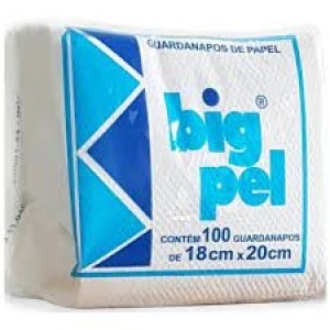 GUARDANAPO CREPADO BRANCO COM 100 UNIDADES BIGPEL