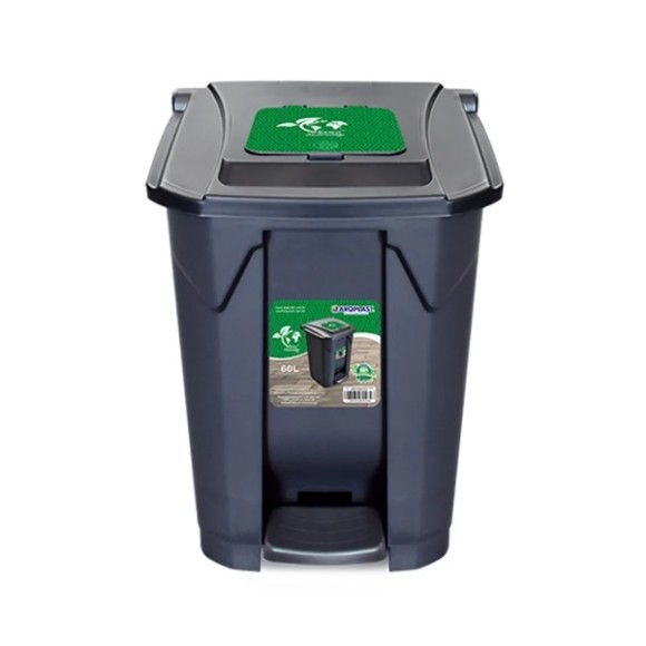 CESTO DE LIXO COM PEDAL 60 LITROS PRETO TAMPA CLICK ARQPLASTCESTO DE LIXO COM PEDAL  60 LITROS PRETO TAMPA CLICK ARQPLAST