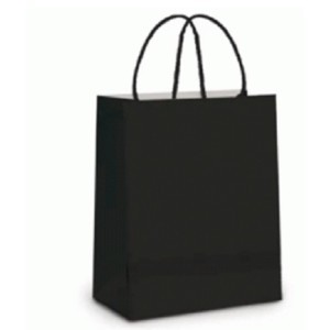 SACOLA DE PAPEL PRETA 14 X 9 X 27,5 CM  REF.158 ZAGAROLLO
