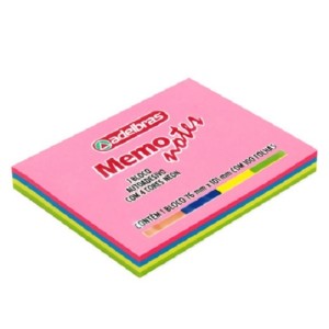 BLOCO ADESIVO 76x101 NEON 100FLS ADELBRAS