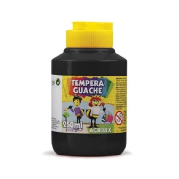 TINTA GUACHE PRETA 520 DE 250ML ACRILEX