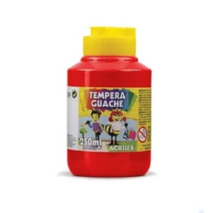 TINTA GUACHE VERMELHO FOGO 507 DE 250ML ACRILEX