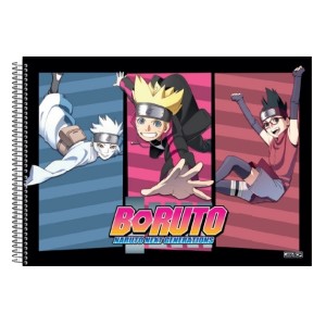 CADERNO 60FLS DE CARTOGRAFIA E DESENHO CAPA DURA ESPIRAL BORUTO SÃO DOMINGOS