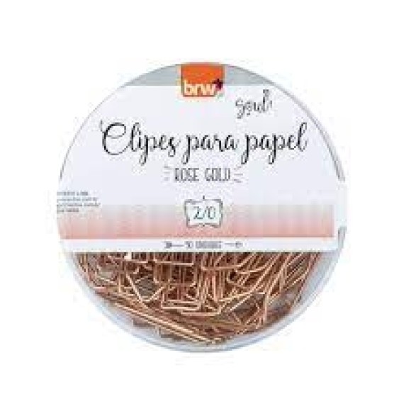 CLIPS 2/0 ROSE GOLD COM 50 UNIDADES BRW