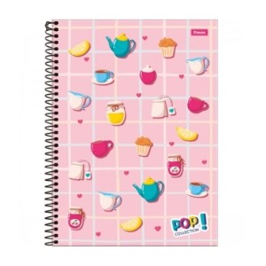 CADERNO 300FLS 15 MATÉRIAS UNIVERSITÁRIO CAPA DURA ESPIRAL POP COLLECTION FORONI