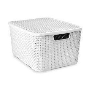 CAIXA ORGANIZADORA PLÁSTICA 7 LITROS RATTAN BRANCA ARQPLAST