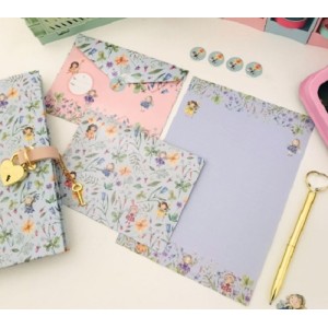 KIT PAPÉIS DE CARTA COM ENVELOPES LA PALOMITA FLORESTA ENCANTADA BUENDIA