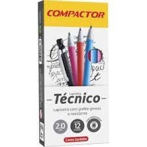 LAPISEIRA TÉCNICA 2,0MM COM APONTADOR PRETA COMPACTOR