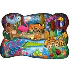 QUEBRA-CABEÇA AVENTURA NA FLORESTA COM 28 PEÇAS GIGANTES PAIS & FILHOS