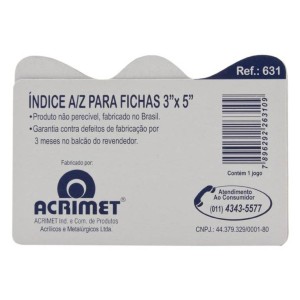 ÍNDICES A/Z 3X5 REF.631 ACRIMET