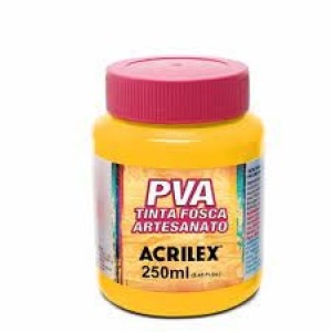 TINTA PLÁSTICA PVA 250ML 505 AMARELO OURO ACRILEX