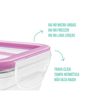 POTE PLÁSTICO COM TRAVA 3 UNIDADES DE 330ML - 1,24L - 2,5L SAN REMO