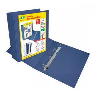 PASTA FICHÁRIO PERSONNALITÉ LOMBO 7,5CM A4 4 ARGOLAS AZUL ACP