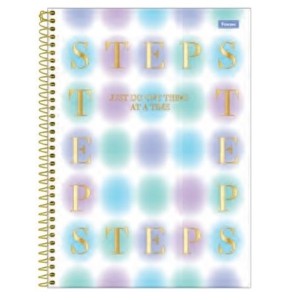 CADERNO 160FLS 10 MATÉRIAS UNIVERSITÁRIO CAPA DURA ESPIRAL BLUSH FORONI