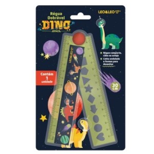 RÉGUA 30CM DOBRÁVEL DINO SPACE 0324 LEO&LEO