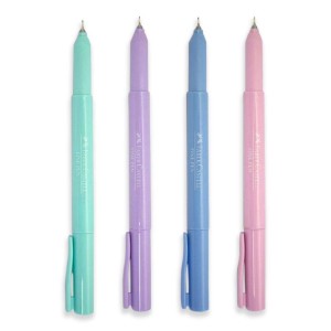 CANETA HIDROGRÁFICA FINE PEN 0.4 4 CORES PASTEIS FABER CASTELL