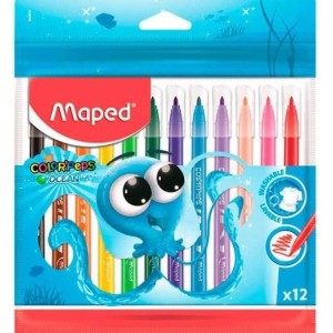 CANETA HIDROGRÁFICA 12 CORES OCEAN MAPED