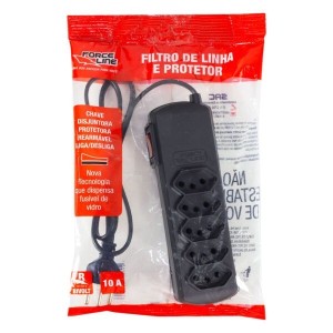 FILTRO DE LINHA 5 TOMADAS 0,8M BIVOLT 00116 SLIM FORCE LINE