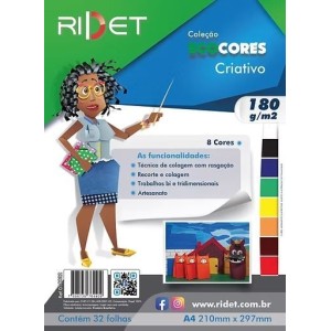 BLOCO ECOCORES A4 180G 32FLS 8 CORES NOVAPRINT