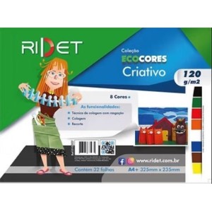 BLOCO ECOCORES CRIATIVO A4+ 120G 32FLS 8 CORES NOVAPRINT