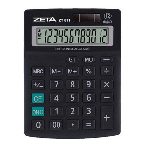 CALCULADORA DE MESA 12 DÍGITOS ZT712 SOLAR/BATERIA ZETA