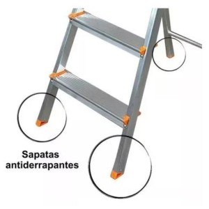 ESCADA DE ALUMÍNIO DOMÉSTICA 7 DEGRAUS PATAMAR 160CM EDS007 ÁGATA