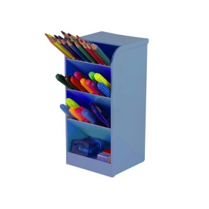 ORGANIZADOR DE MESA DIAGONAL 4 DIVISÓRIAS AZUL PASTEL MAXCRIL