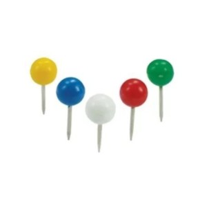 ALFINETE PARA MAPA FORMATO REDONDO COLORIDO C/50 FUTURO