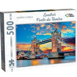 QUEBRA-CABEÇA 500 PEÇAS LONDRES PONTE DO TÂMISA REF.792461 PAIS & FILHOS
